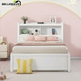 thumbnail image 3 of Bellemave Captain bed with Storage and Trundle Full Size Pine Wood Bookcase Bed, White, 3 of 13