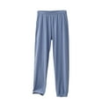 thumbnail image 3 of Xcmzpl Pajamas Pants for Men Elastic Waist Baggy Joggers Solid Cottom Cinch Bottom Pjs Pants Casual Sleepwear with Pockets, 3 of 10