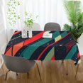 thumbnail image 3 of Yayeee Tablecloths 54" x 54" Rectangle Wrinkle Resistant Party Table Cover, Orange Abstract Lines, 3 of 8