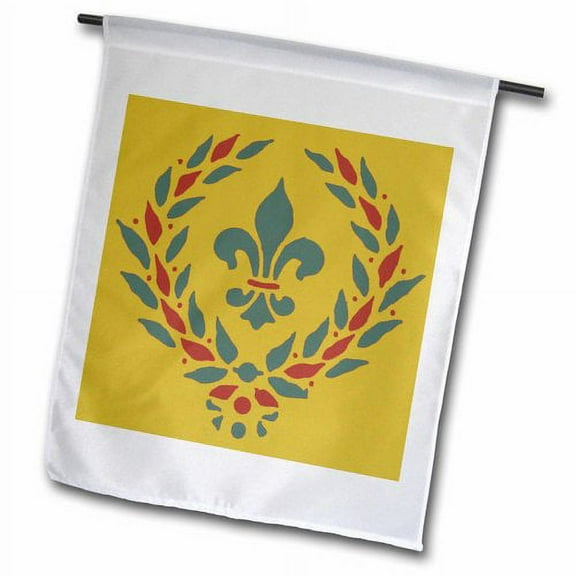3dRose, Red and Green Medieval Design, 18 x 27 inch Garden Flag
