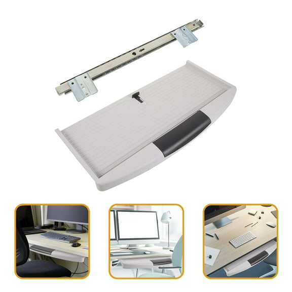 PTOOTP 1 Set Keyboard Organizer Under Desk Drawer Slide Out Light Grey Abs for General Users