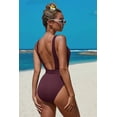 thumbnail image 4 of QIYAA One Piece Swimsuit Women Swimwear Solid Color Padded Bra Bodysuit Summer Open Back Swimming Suit Female Brazilian Beach, 4 of 5