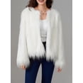 thumbnail image 3 of FOCUSNORM Women Faux Fur Coat Solid Color Open Front Long Sleeve Plus Size Jacket Warm Winter Outwear, 3 of 9