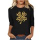 thumbnail image 3 of TaTaai Women St. Patrick's Print Crew Neck 3/4 Sleeve Black T-Shirt Loose Casual Top Ladies Spring Street Wear Lightweight Breathable Non-See-Through No Fading Soft Top Gift, 3 of 7