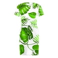 thumbnail image 4 of Robes pour Femmes 2024 Été Oversize Décontracté Col Rond Bretelles Manches Courtes Imprimé Floral Robe Ample avec Poche 50 % de Réduction Liquidation!, 4 of 7