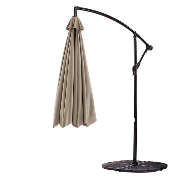 Covered Living 10ft Cantilever Hanging Umbrella 8 Rib Replacement Canopy Taupe