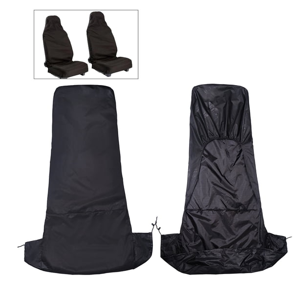 EeaseMX 2 fundas universales de nailon para asientos delanteros de coche, furgonetas y vehículos (negro)