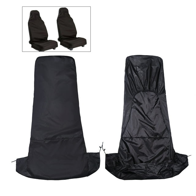 MasteelfCA 2PCS Front Seat Cover Universal Nylon Auto Car Van Vehicle Seat Cover Protector (Black)