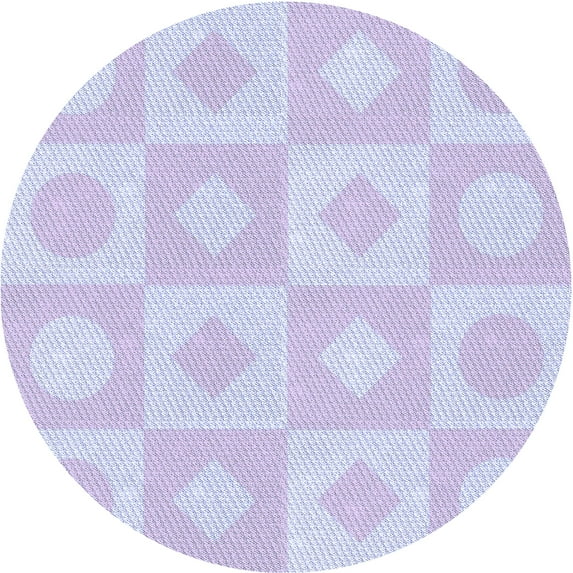 Ahgly Company Machine Washable Indoor Square Transitional Lavender Blue Area Rugs, 3' Square