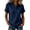 Navy, variant on BODOAO Women's Short Sleeve Button up Shirts Vertical Dashed Stripe Print Blouse 2026 Trendy Casual Stand Collar Tunics Summer Tops Loose Fit Work Office Business Tee Black M