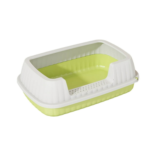 SIYTUAU Semi Enclosed Cat Litter Box With High Sides Splash Proof Design 19X12.6 Inches Includes Scoop Litter Box Green