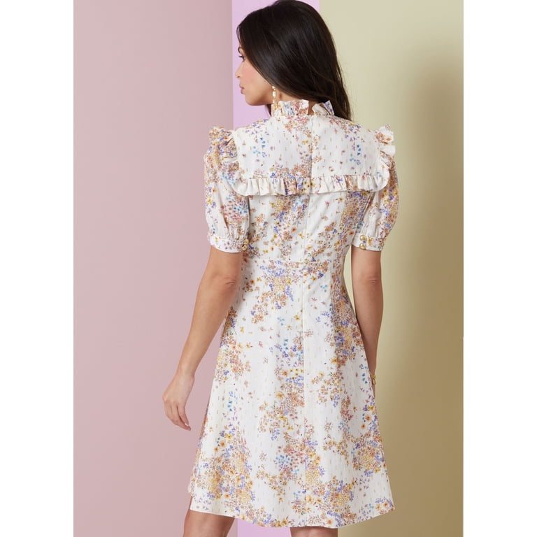 knee length dresses for ladies Lace Detail Round Neck Short Sleeve Mini Dress  Vogue To Vintage Boutique,  LLC