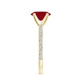 thumbnail image 4 of 1.94 CT Oval Shaped Ruby Moissanite Ring Side Stone Engagement Ring in Sterling Silver/ Yellow Gold Plated July Birthstone Wedding Ring, Birthday, Anniversary Jewelry, Ring Size 7, 4 of 4