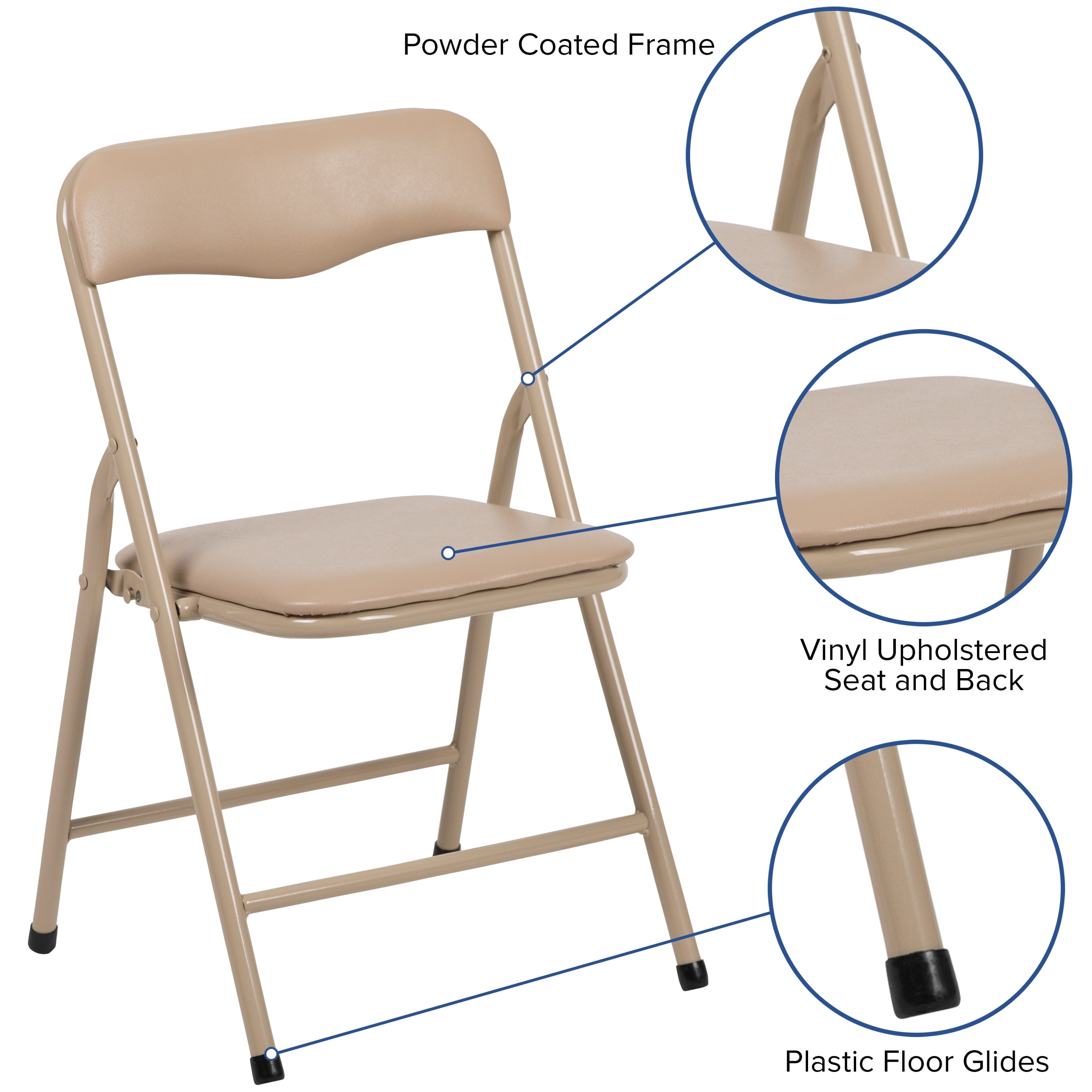 HBCY Creations 5 Piece Kid's Folding Table and Chairs Set - Tan Design - Lightweight & Portable - Safety Lock Feature - Seating for 4