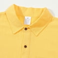 thumbnail image 6 of Hulanddfd Mens Shirt Long Sleeve Polo with Pocket, Yellow Button Up Collared Casual Top, Slim Fit Daily Wear, 6 of 7