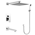 thumbnail image 2 of Eisen Home Narmada 9184 2.0 GPM Single Function Shower Head with Faucet - Polished Chrome Brushed Nickel Brushed Nickel Finish, 2 of 3