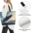 thumbnail image 3 of Disketp Dancing Whale Bolsa Tote Estampada para Mujer, Bolso de Hombro y de Mano para Compras y Viajes, 3 of 8