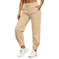 thumbnail image 2 of WIZUTIZ Women's Tapered Joggers Lightweight Polyester Drawstring Casual Everyday Lounge Pants Soft Bottoms, 2 of 8