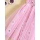 thumbnail image 3 of Vestido De NiñA PequeñA, Sin Mangas, Con Tirantes Finos, Estampado De Margaritas, Vestido De Tul Fruncido, 3 of 4