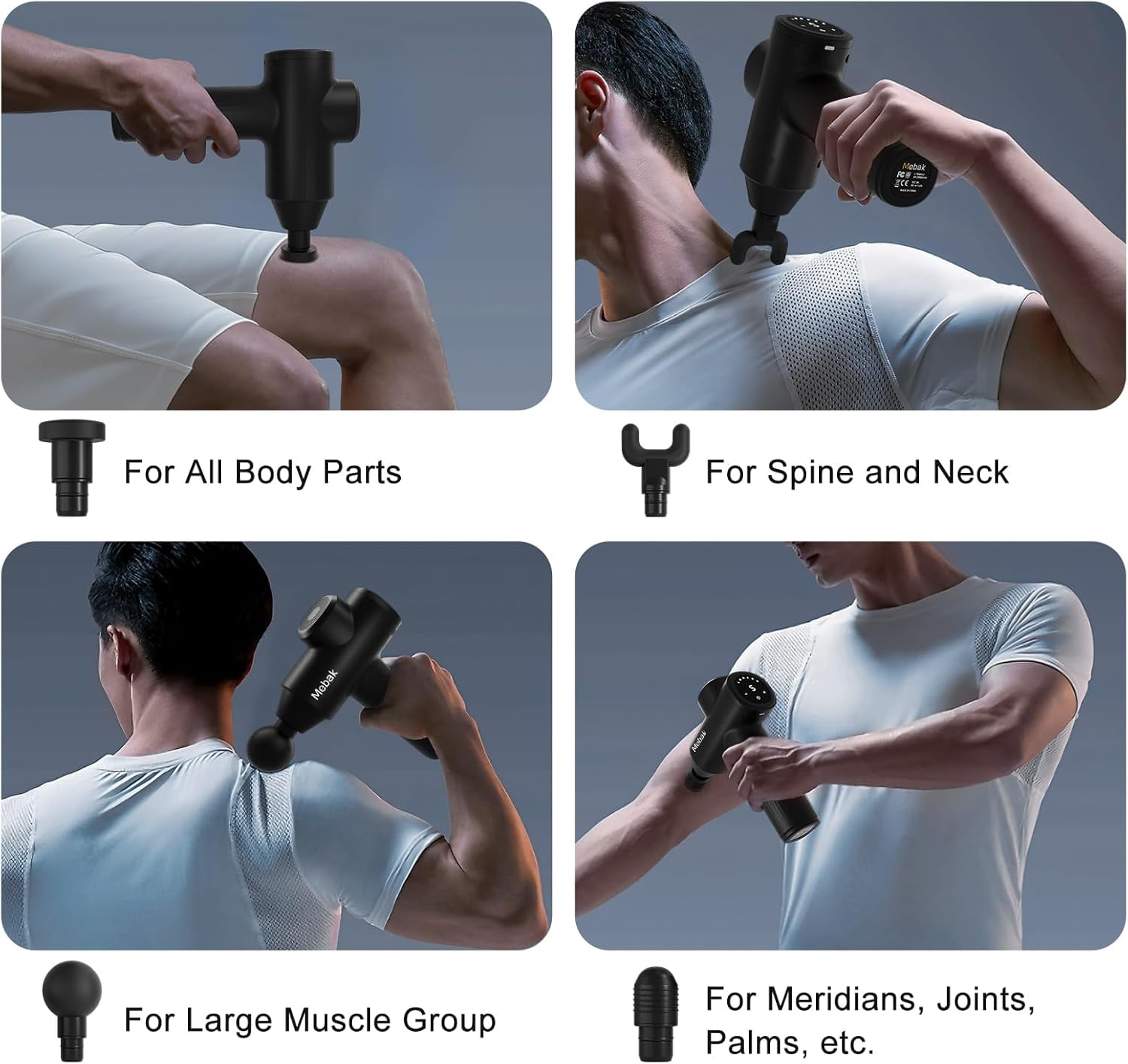 7 Massage Gun Deep Tissue Percussion Massager with LED Touch Screen for Muscle Pain Relief