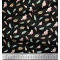 thumbnail image 3 of Soimoi Black Cotton Duck Fabric Bird & Feather Decor Fabric Printed Yard 42 Inch Wide, 3 of 3