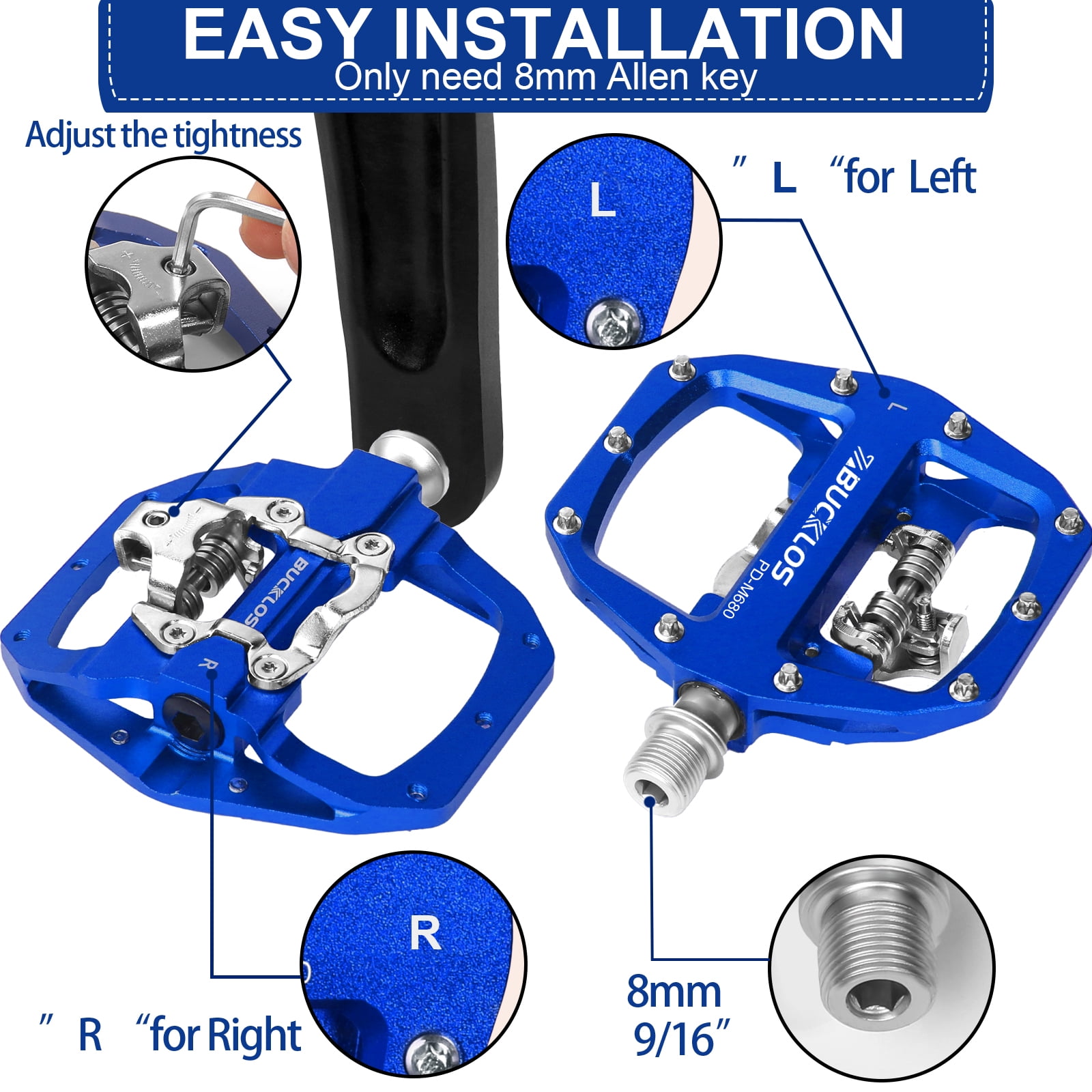 Clipless Pedals BUCKLOS SPD Clip Pedals PD-M760/M780 MTB Mountain