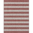thumbnail image 3 of Unique Loom Outdoor Striped Collection Area Rug - Distressed Stripe (9' x 12' 2" Rectangle Rust Red/Gray), 3 of 7