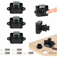 thumbnail image 1 of 5PSC Push Button Lock Latch, Keyless Door Locks for RV, Yacht, Boat, Cabinet Door Handle Latch Pop Up Door Latch, Nickel, 1 of 5