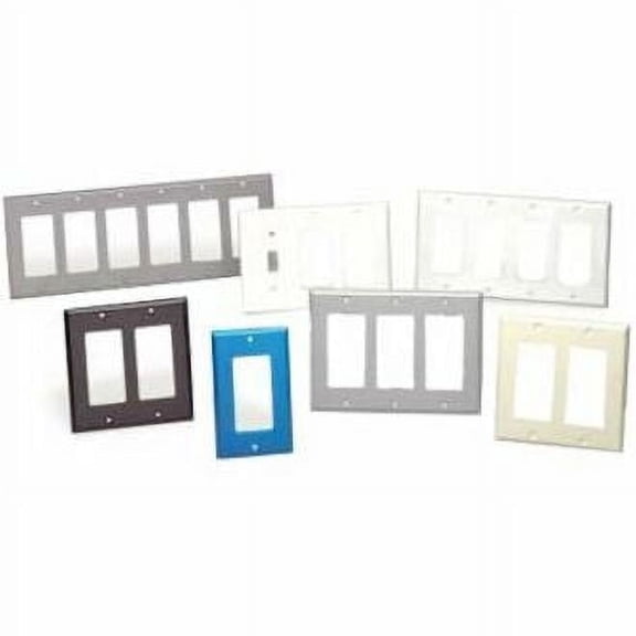 Leviton White Thermoset 6-Gang Standard Size Decora Device Mount Wallplate 80436-W