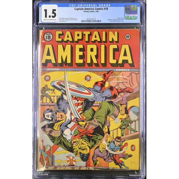 Captain America Comics #18 CGC FA/GD 1.5 Red Skull Appearance! Comic Book