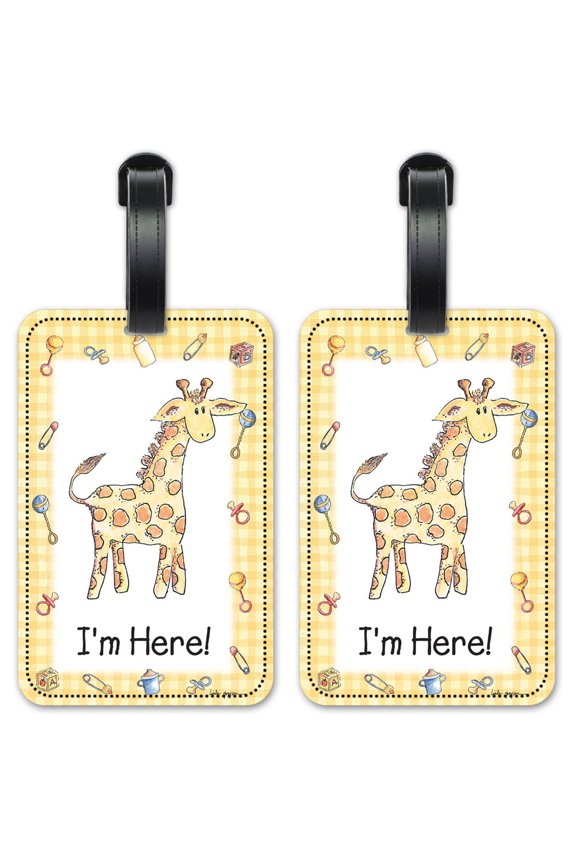 I'm Here - Luggage ID Tags / Suitcase Identification Cards - Set of 2