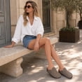 thumbnail image 2 of Comwarm Vegan Suede Clogs for Women Men, Arch Support Leather Mules Potato Sandals Shoes with Cork Footbed, Grey, 2 of 6