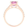 thumbnail image 4 of 2.3 ctw Solitaire with Zirconia Diamond Accents Anniversary Ring for Women | Round Cut Simulated Pink Diamond | Hyperallergenic Solid 14K Rose Gold, 4 of 8