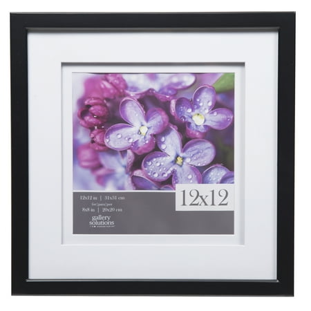 Gallery Solutions 12x12 Black Frame, Double Matted to 8x8