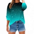 thumbnail image 3 of Bpmpbo Sweatshirt for Women Long Sleeves Gradient Color Tunic Tops Crewneck Hoodless Tunic Tops Casual Loose Fit Sweatshirt, 3 of 7