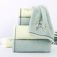 thumbnail image 2 of Pidada 100% Cotton Embroidered Bird Tree Pattern Hand Towels for Bathroom Set of 2 (Aqua Green), 2 of 8