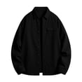thumbnail image 5 of Lenpel Men's Button down Shirts Fall Long Sleeve Collared Solid Color Shirts with Pocket Business Casual Tops(Black,Small), 5 of 5