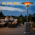 thumbnail image 2 of Patio Heaters for Outdoor Use, Propane Heaters w/ 12' Heating Radius, 50000 BTU Heavy Duty Heater w/ Overheating Protection System, Stainless Steel Flame Heater w/ Wheels, Sliver, 2 of 10