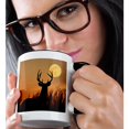 thumbnail image 2 of 3drose, White-tailed Deer, Buck with Harvest Moon Rising, Texas, Usa, 11oz Two-tone Black Mug, 2 of 6