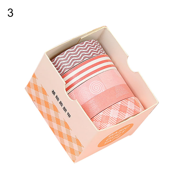Xinyux 5 Rolls/Set Tape Stylish Bright-colored Washi Exquisite Wide Application Scrapbooking Tape for Handicraft, 11