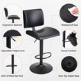 thumbnail image 6 of FIRAVOE Bar Stools Set of 2 with Back, Ergonomic Curved Swivel Bar Stools, Adjustable Faux Leather Bar Stools 25"-34", Modern Bar Height Barstools Bar Chairs for Kitchen Island, Black, 6 of 10