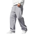 thumbnail image 2 of Domuza Baggy Sweatpants Wide Leg Casual Sweat Pants Drawstring Athletic Workout Gym Jogger with Pockets Light Gray 3XL, 2 of 6