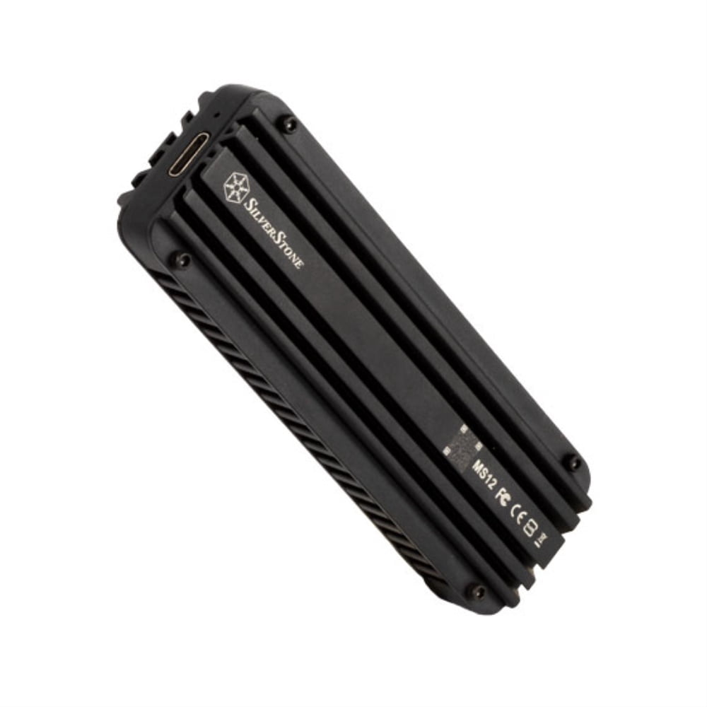 SilverStone Technology MS12 20 Gbps SuperSpeed Plus USB 3.2 Type-C to NVMe M.2 SSD Enclosure, Black