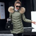 thumbnail image 1 of Chaqueta de algodón para mujer, chaqueta de algodón de longitud media, chaqueta de algodón para mujer, chaqueta de algodón gruesa y ajustada, ropa de abrigo, 1 of 6