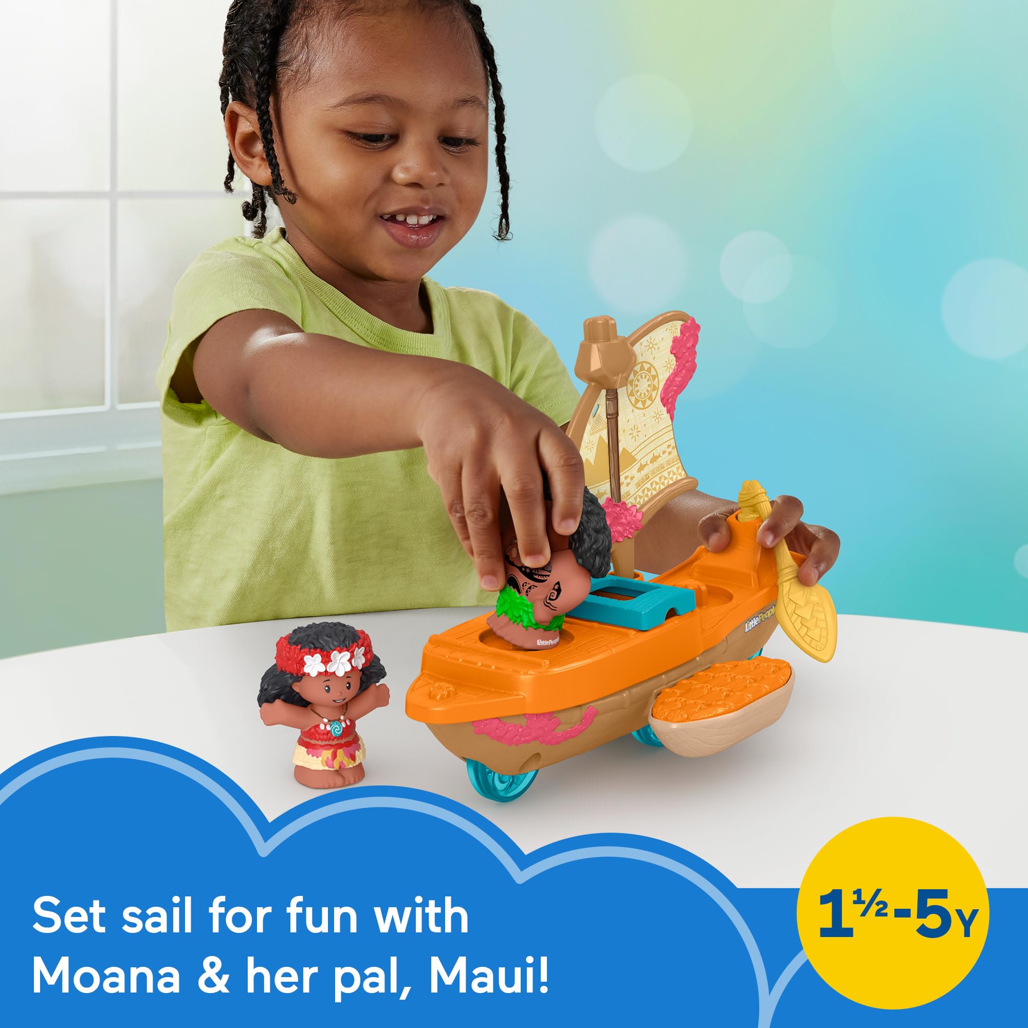 Fisher-Price Little People Toddler Toy Disney Princess Moana & Maui’s ...