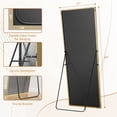 thumbnail image 2 of Sybels Rectangle Floor Mirror, 64" Full-Length Mirror in Aluminum for Bedroom & Living Spaces, Gold, 2 of 7