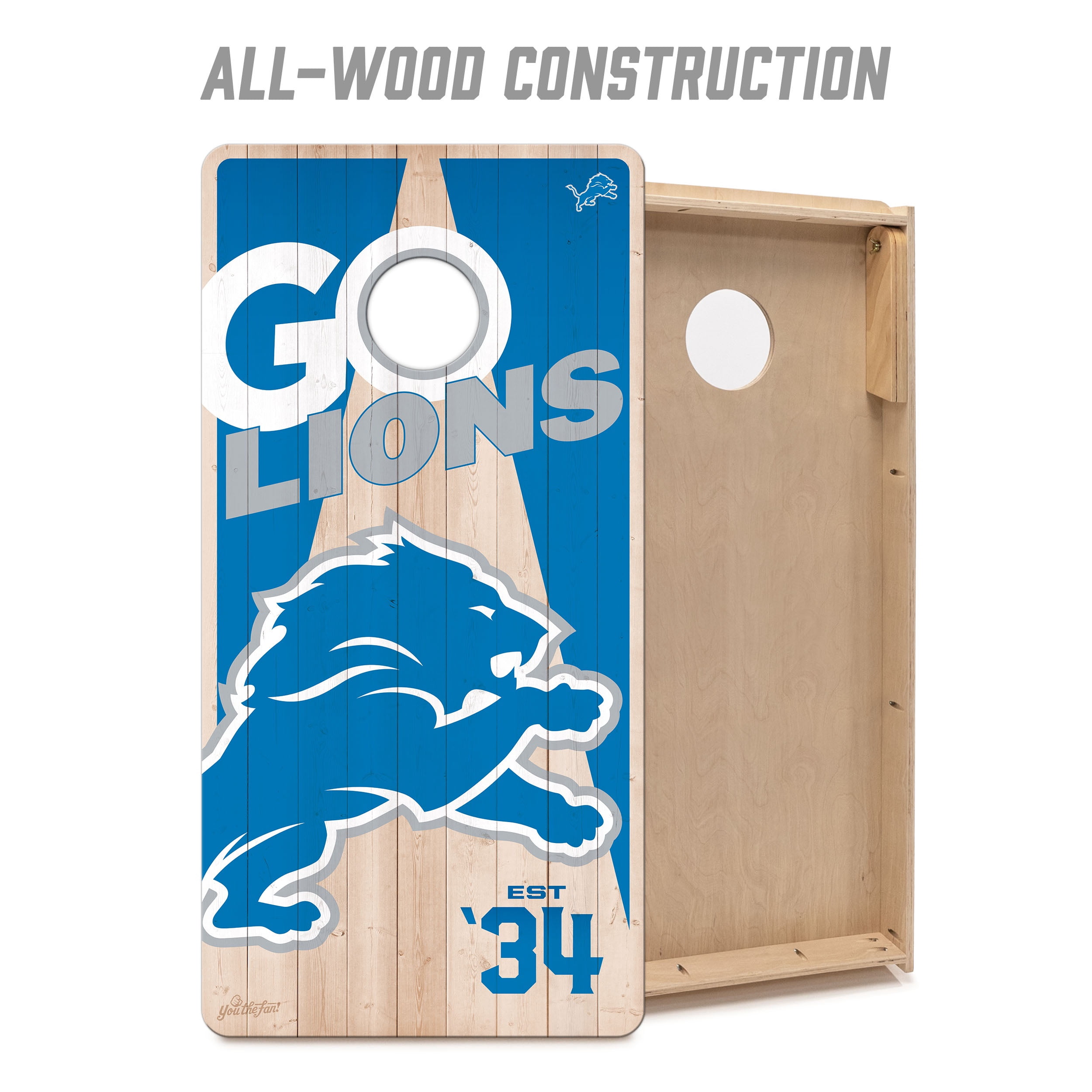 YouTheFan NFL Detroit Lions 2' x 4' Cornhole Game