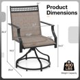 thumbnail image 3 of Costway Patio Swivel Dining Chairs Set of 2 with Quick-Drying Fabric and Metal Frame, 3 of 9