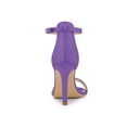 thumbnail image 2 of BLISSFUL STEP Women's Shoes Stiletto High Heels Ankle Strap Open Toe Faux Suede Sandals Purple 9, 2 of 7
