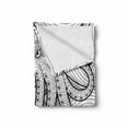 thumbnail image 2 of Octopus Soft Flannel Fleece Throw Blanket, Kraken Octopus in the Sea Mandala Style Pattern Tentacles Marine, Cozy Plush for Indoor and Outdoor Use, 50" x 60", Black White, by Ambesonne, 2 of 6